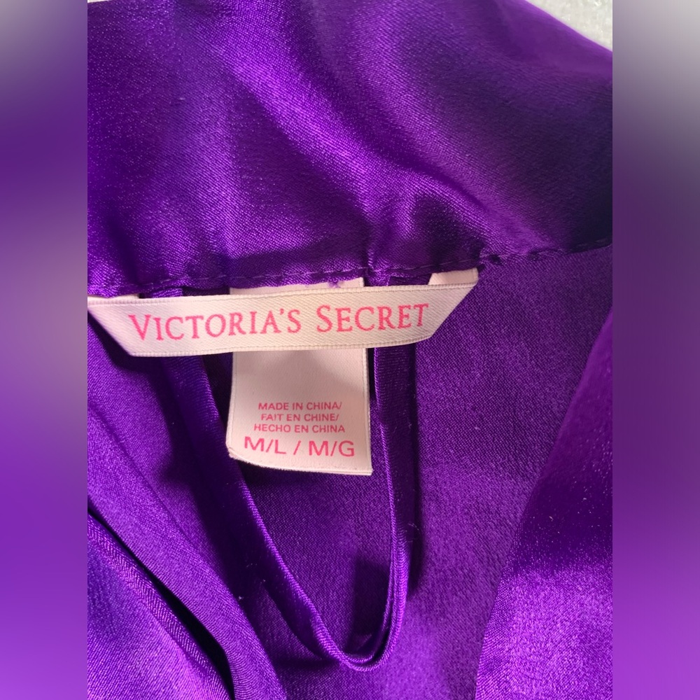 Victoria's Secret Vibrant Purple Satin Shirt - Picture 2 of 16